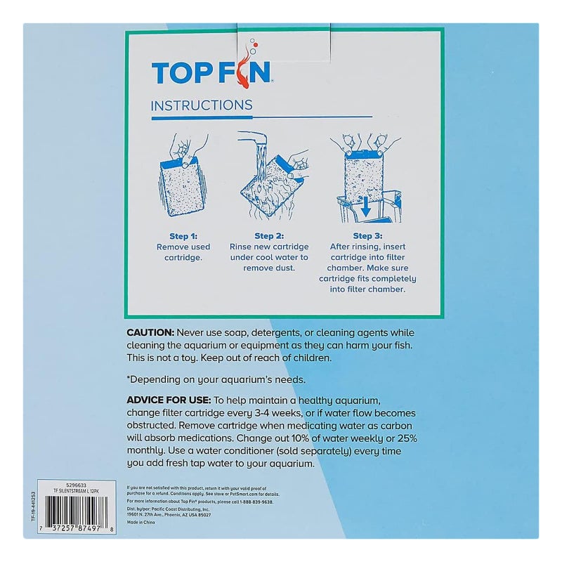 Top Fin Silenstream PF-L Refill for PF20, PF30, PF40 and PF75 Power Filters 6.5in x 4.5- (12 Count) 1 Year Supply - Image 2